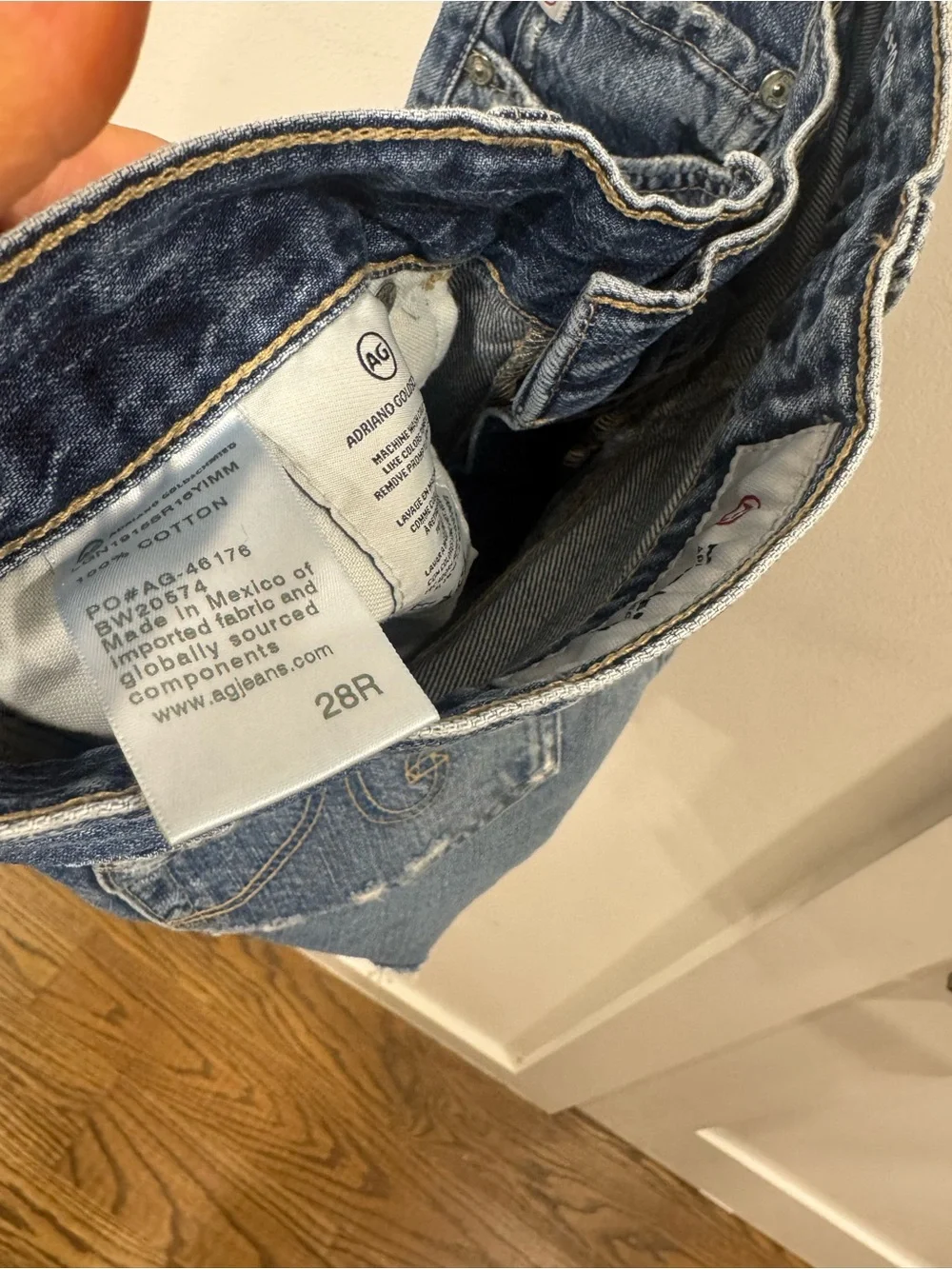 Ag Adriano Goldschmied Faded Blue Denim Cutoff Shorts